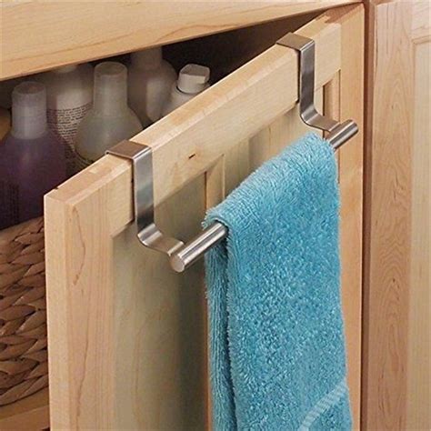 over the cabinet towel bar in stainless steel|over bathroom cabinet door racks.